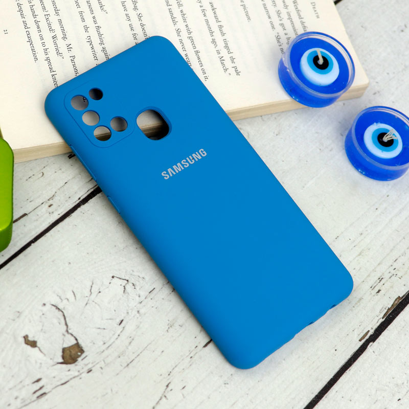 قاب سیلیکونی اصلی زیربسته سامسونگ Galaxy A21s محافظ لنزدار