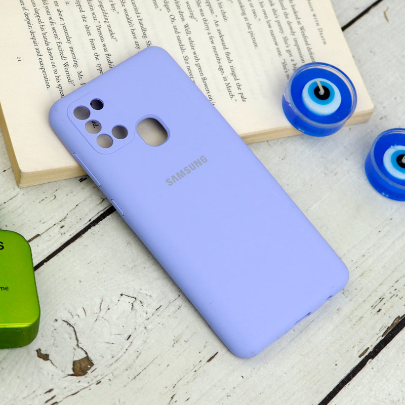 قاب سیلیکونی اصلی زیربسته سامسونگ Galaxy A21s محافظ لنزدار