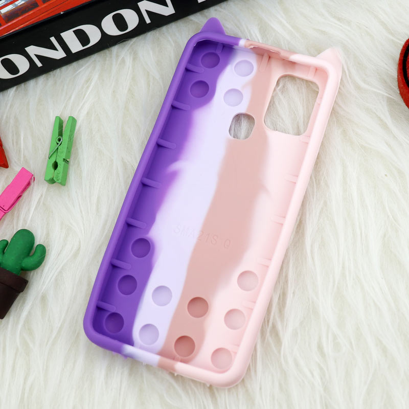 قاب اورجینال سیلیکونی آکواریومی Lucky Cat پاپیتی Samsung Galaxy A21s