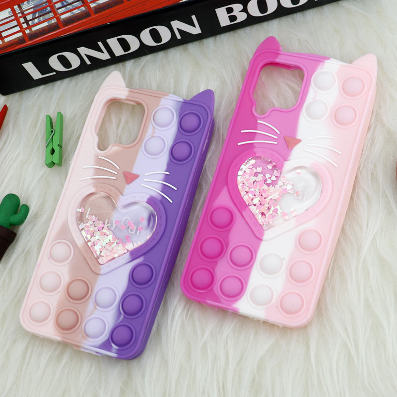قاب اورجینال سیلیکونی آکواریومی Lucky Cat پاپیتی Samsung Galaxy A22 4G