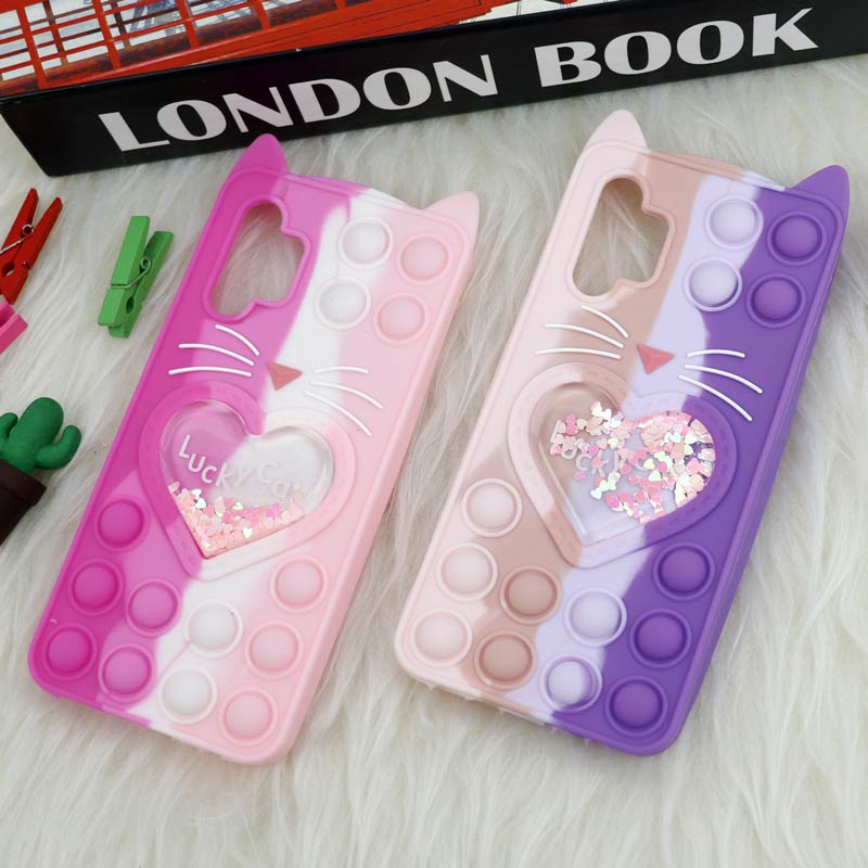 قاب اورجینال سیلیکونی آکواریومی Lucky Cat پاپیتی Samsung Galaxy A32 4G