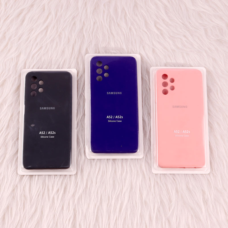 قاب سیلیکونی اصلی زیربسته سامسونگ Galaxy A52 / A52s محافظ لنزدار