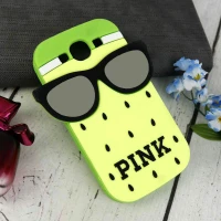 قاب ژله ای سیلیکونی عروسکی Pink سبز سامسونگ S3