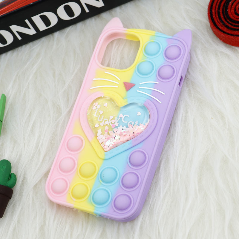 قاب اورجینال سیلیکونی آکواریومی Lucky Cat پاپیتی iPhone 13