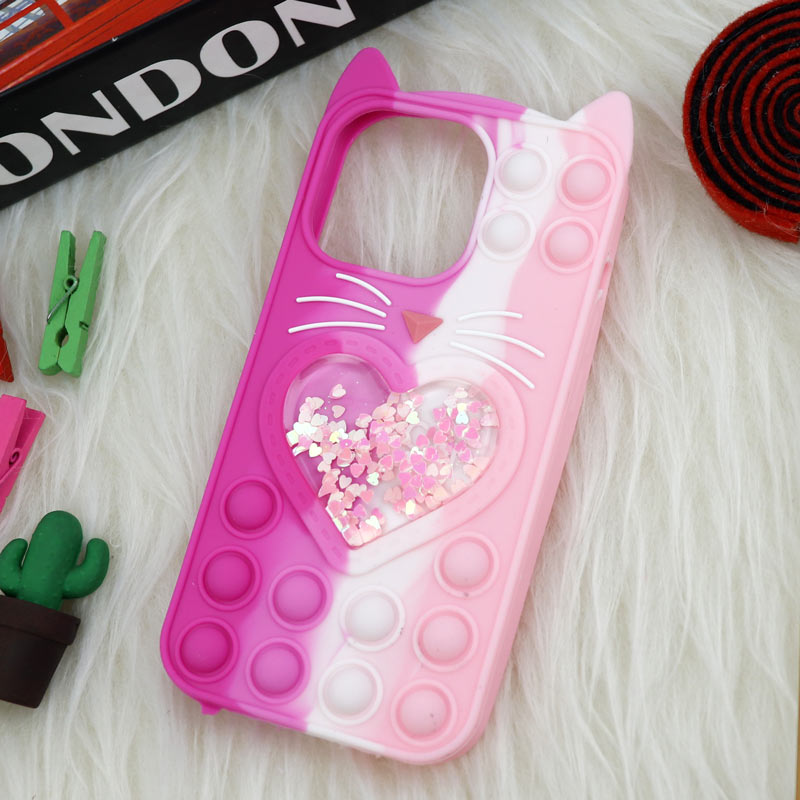قاب اورجینال سیلیکونی آکواریومی Lucky Cat پاپیتی iPhone 13 Pro