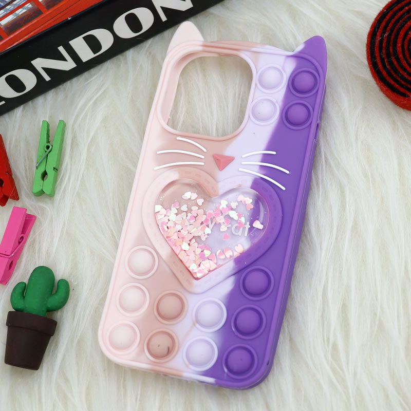 قاب اورجینال سیلیکونی آکواریومی Lucky Cat پاپیتی iPhone 13 Pro