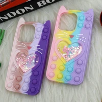 قاب اورجینال سیلیکونی آکواریومی Lucky Cat پاپیتی iPhone 13 Pro
