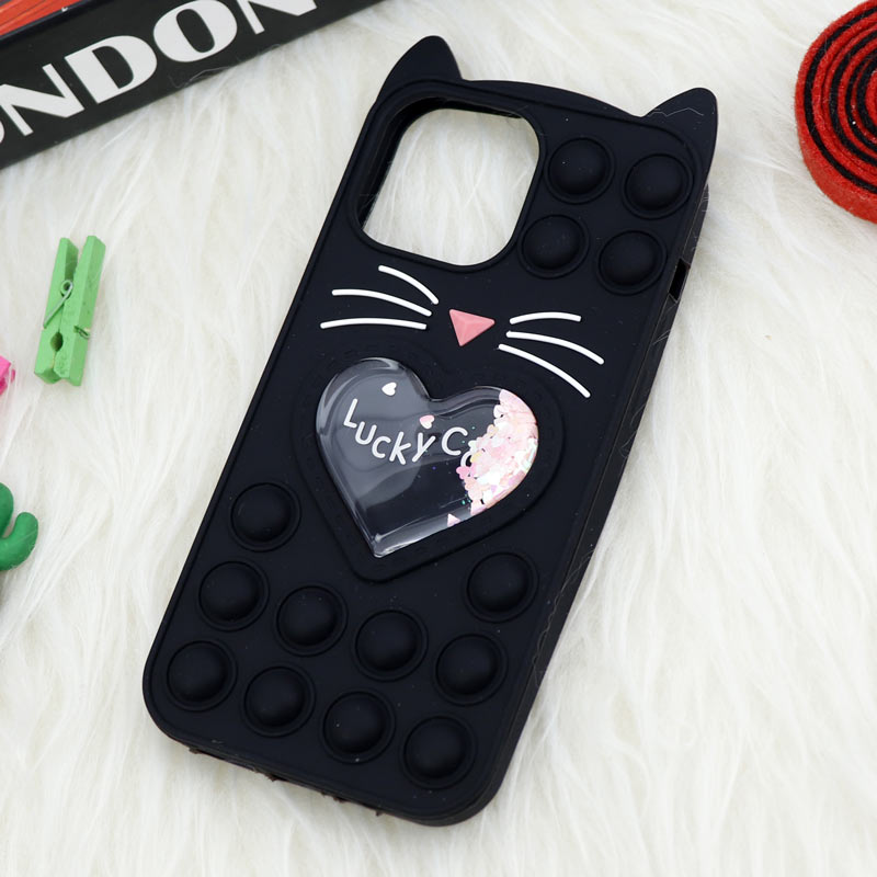 قاب اورجینال سیلیکونی آکواریومی Lucky Cat پاپیتی iPhone 13 Pro Max