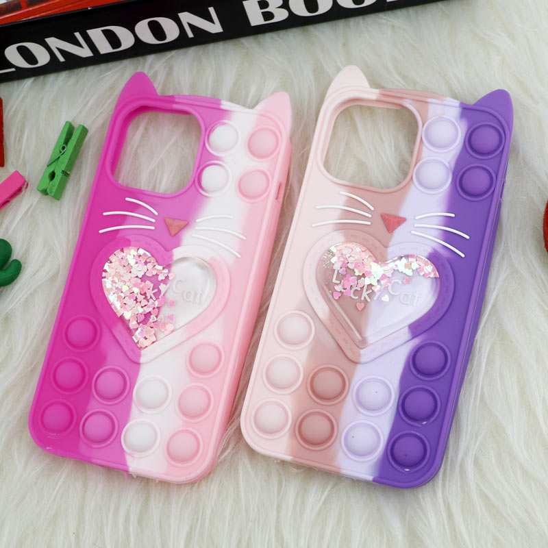 قاب اورجینال سیلیکونی آکواریومی Lucky Cat پاپیتی iPhone 13 Pro Max