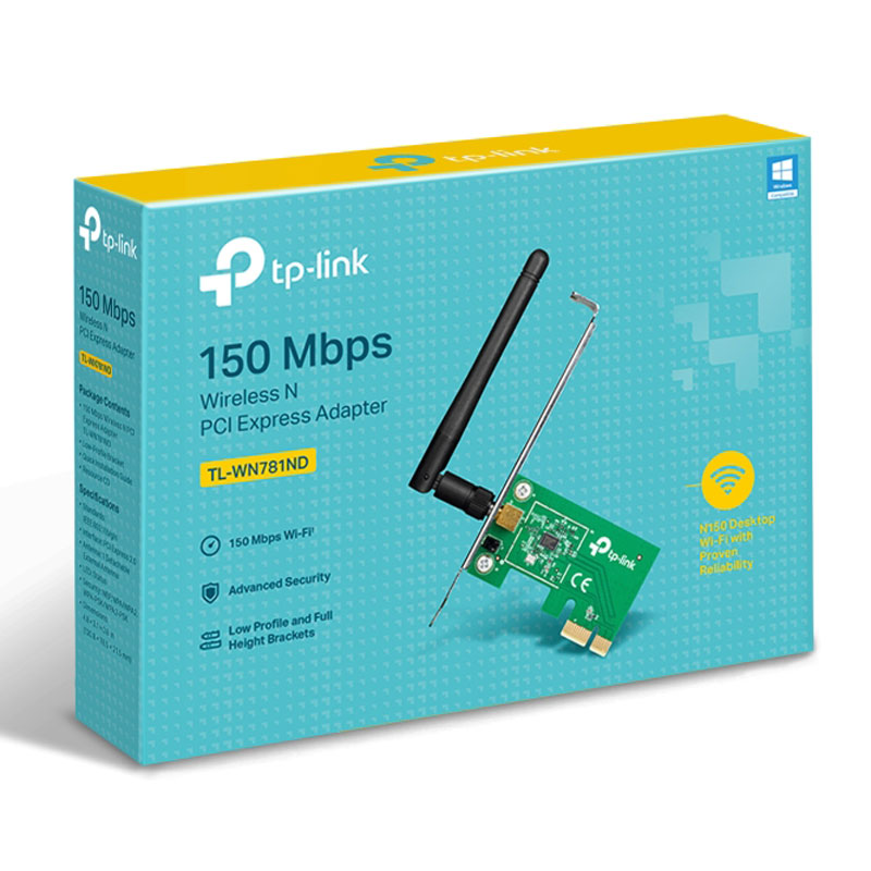 کارت شبکه اینترنال PCI-E آنتن دار TP-Link TL-WN781ND 150Mbps