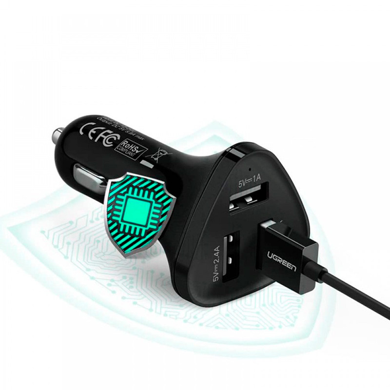 شارژر فندکی فست شارژ Ugreen CD12 40284 2.4A 29W