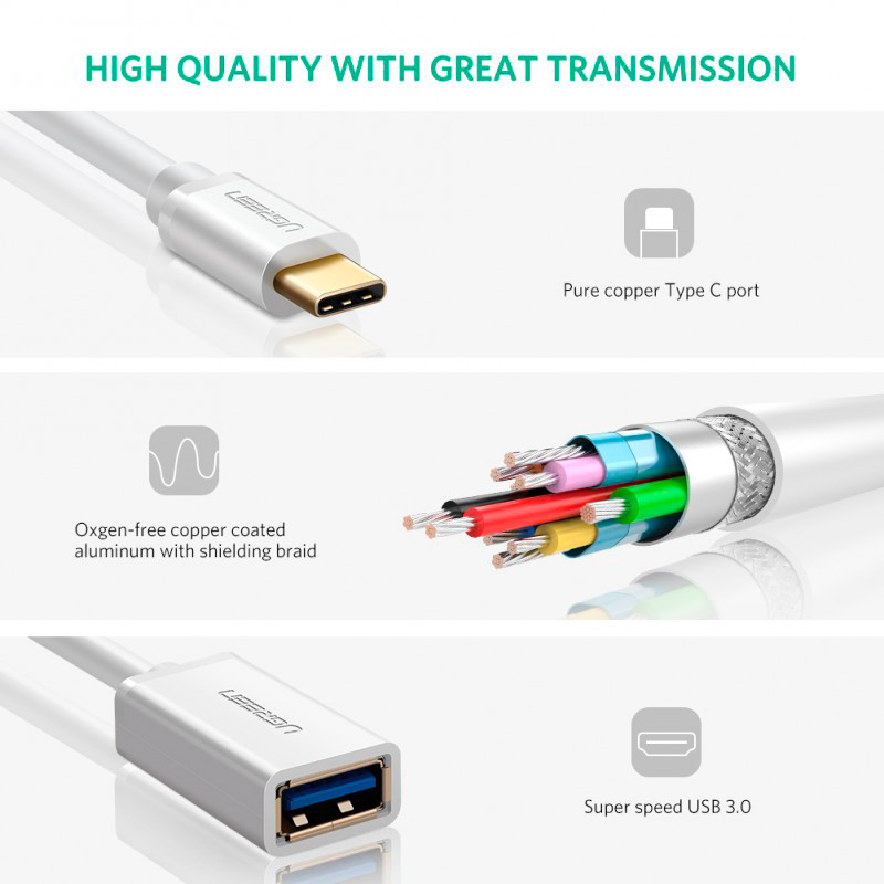 تبدیل Ugreen US154 30702 OTG USB To Type-C