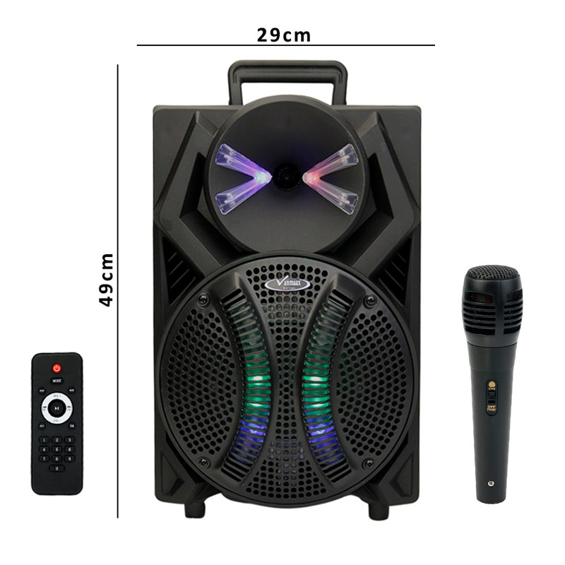 اسپیکر چمدانی بلوتوثی رم و فلش خور VanMaax MX-100 + میکروفون و ریموت کنترل