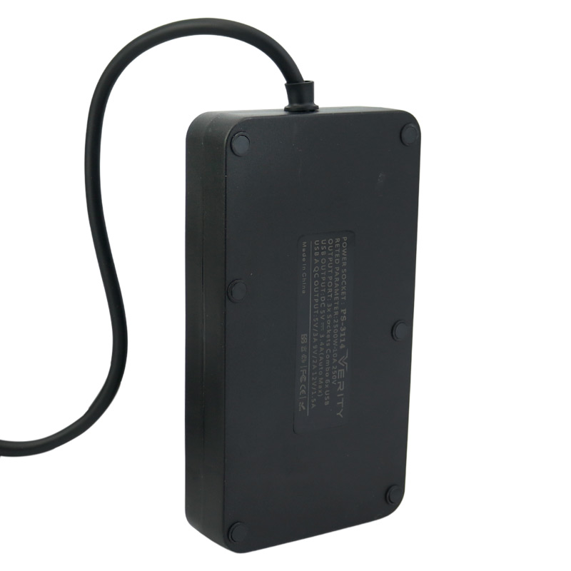 چند راهی 3 خانه برق وریتی PS 3114 با کابل 2 متری + شارژر USB