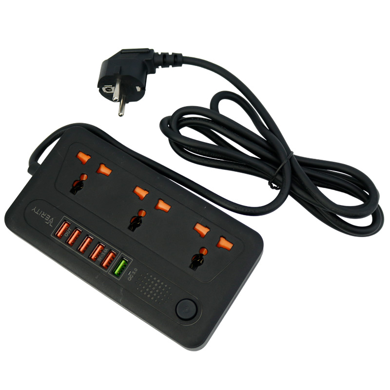 چند راهی 3 خانه برق وریتی PS 3114 با کابل 2 متری + شارژر USB