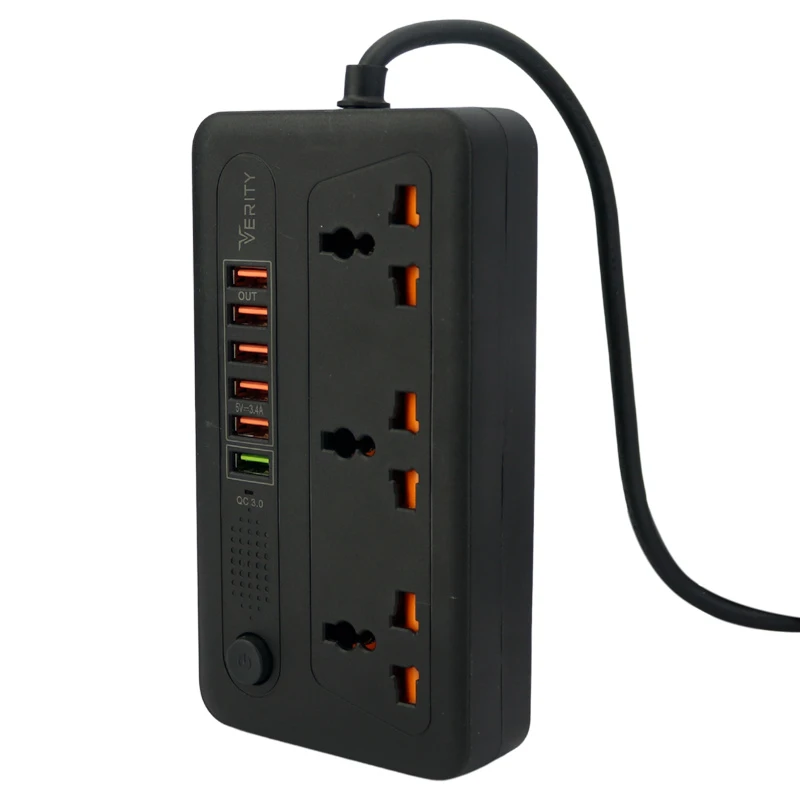 چند راهی 3 خانه وریتی PS 3114 با کابل 2 متری + شارژر USB
