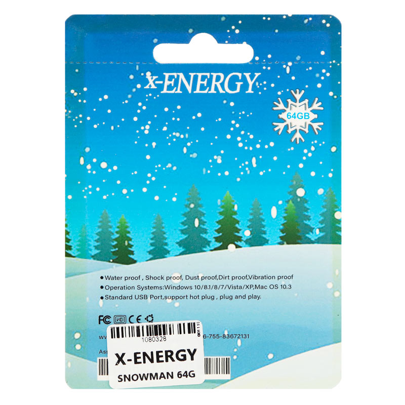 فلش عروسکی 64 گیگ ایکس انرژی X-Energy Snowman
