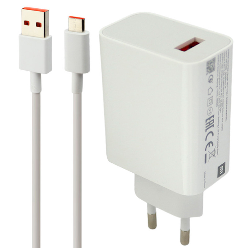 شارژر دیواری فست شارژ Xiaomi MDY-11-EZ QC3 3A PD 33W + کابل Type-C