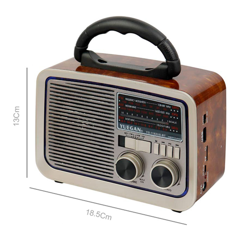 رادیو اسپیکر بلوتوثی رم و فلش خور خورشیدی Yuegan YG-1181US-BT