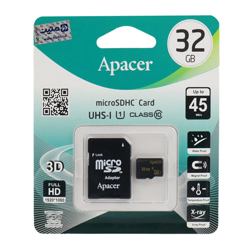 رم میکرو 32 گیگ اپیسر Apacer U1 C10 45MB/s + خشاب