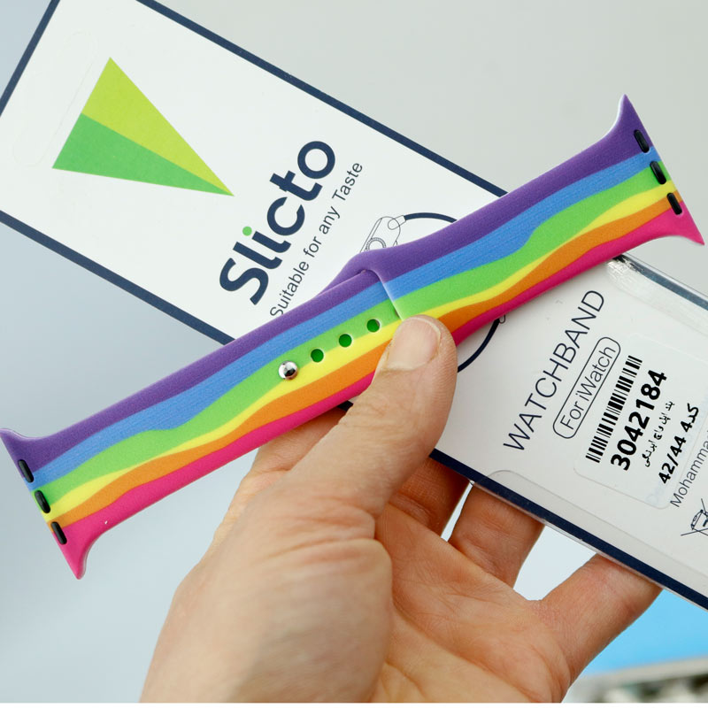 بند سیلیکونی آبرنگی Slicto اپل واچ 42/44mm