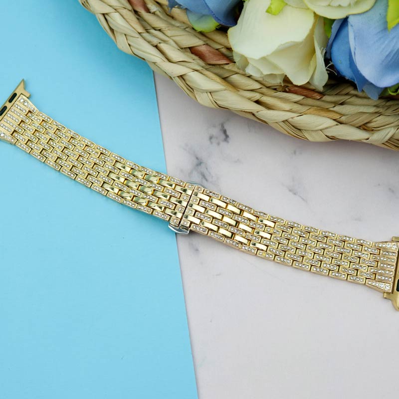 بند طرح W4 نگین دار Slicto اپل واچ 38/40mm