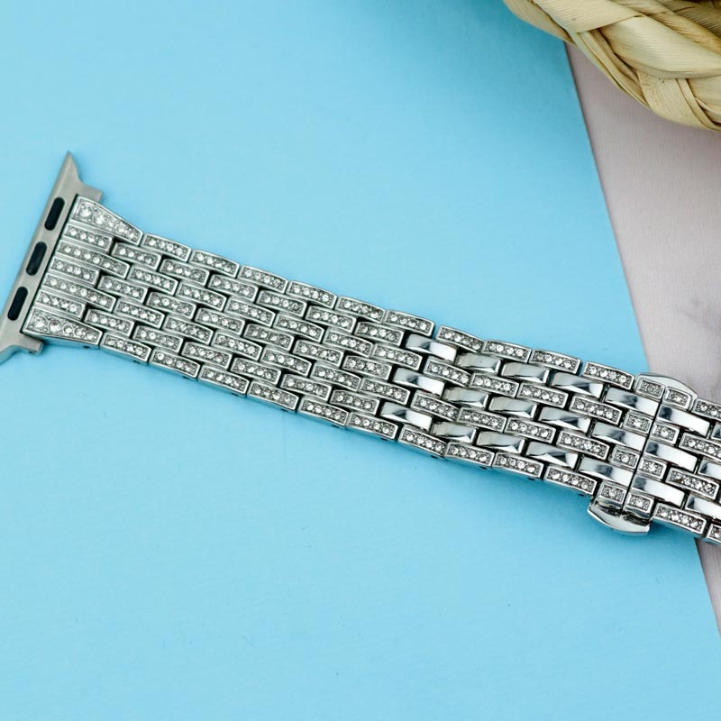 بند طرح W4 نگین دار Slicto اپل واچ 38/40mm