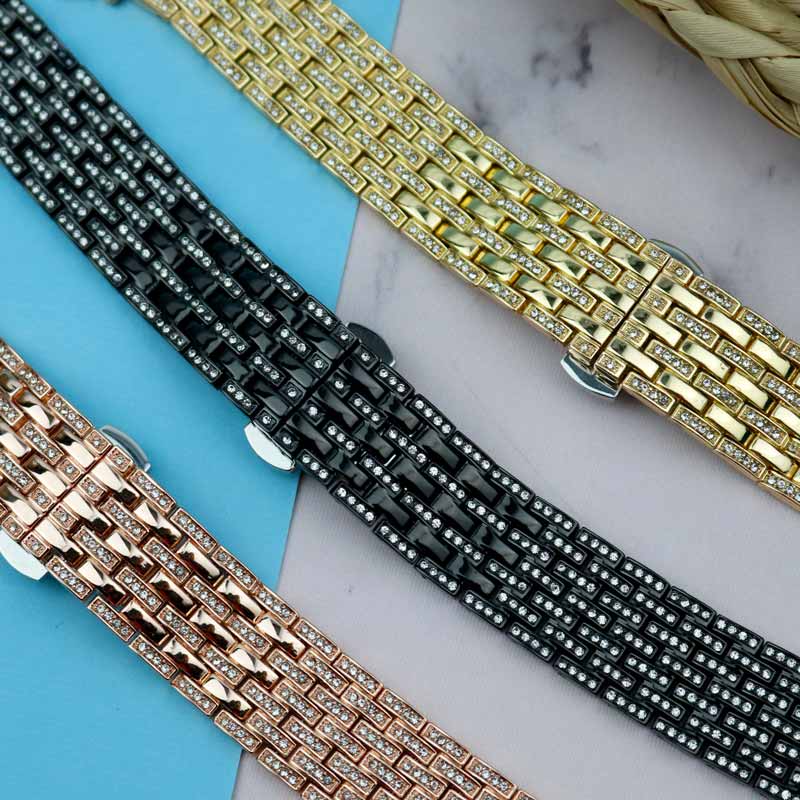 بند طرح W4 نگین دار Slicto اپل واچ 38/40mm