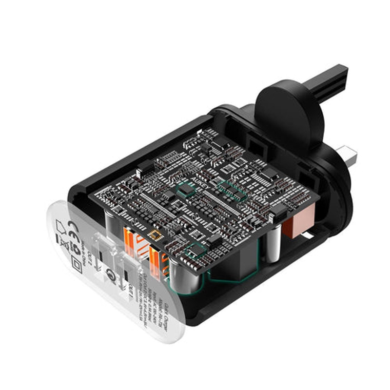 شارژر دیواری فست شارژ Aukey PA-T16 2Port 3A QC3 PD 36W + کابل میکرو یو اس بی