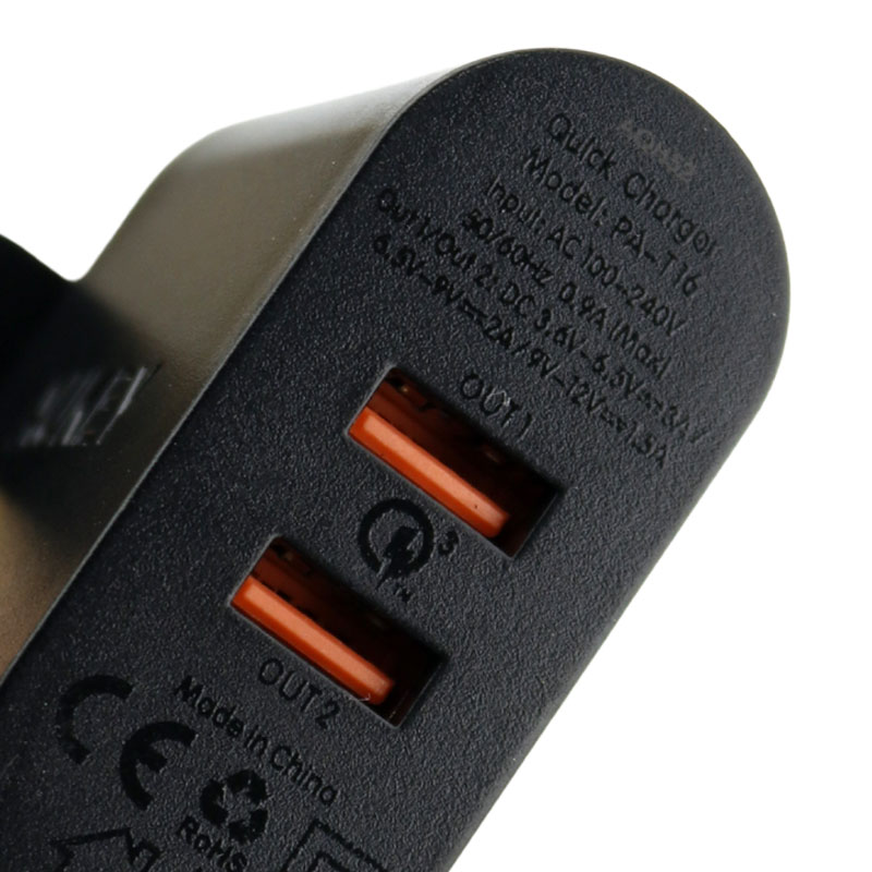 شارژر دیواری فست شارژ Aukey PA-T16 2Port 3A QC3 PD 36W + کابل میکرو یو اس بی
