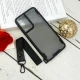 قاب PC Carbon محافظ لنز دار + بند آویز Samsung Galaxy S22 Plus