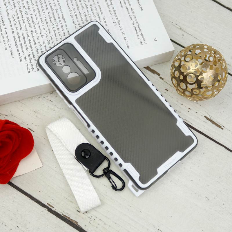 قاب PC Carbon محافظ لنز دار + بند آویز Xiaomi 11T / 11T Pro