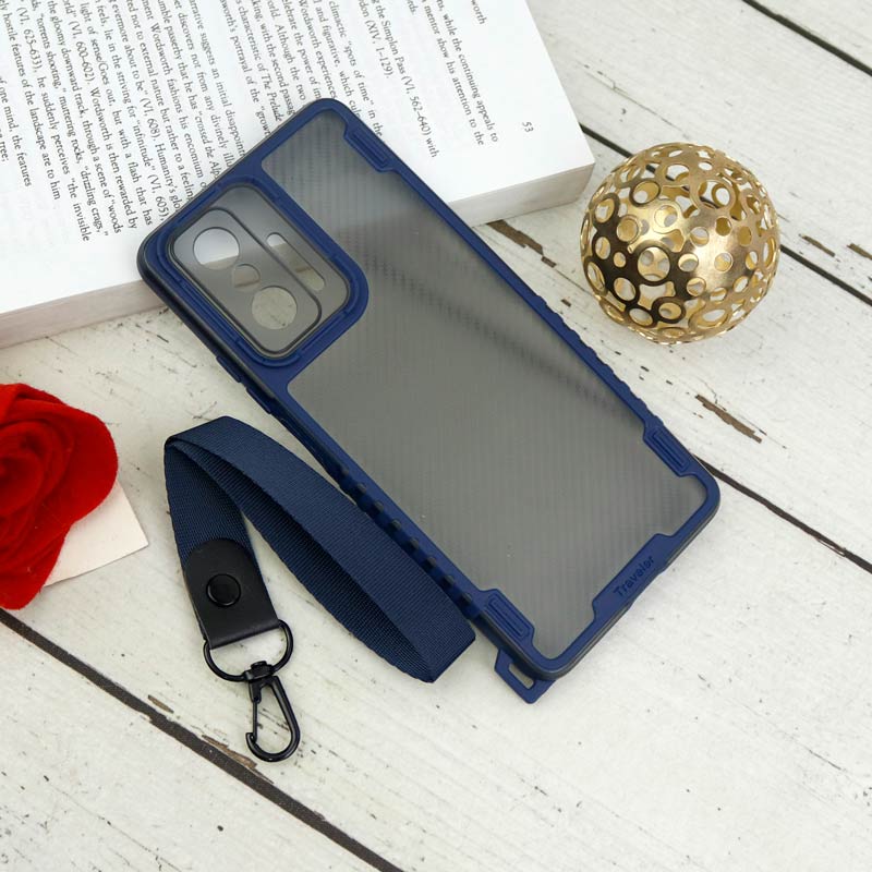 قاب PC Carbon محافظ لنز دار + بند آویز Xiaomi 11T / 11T Pro