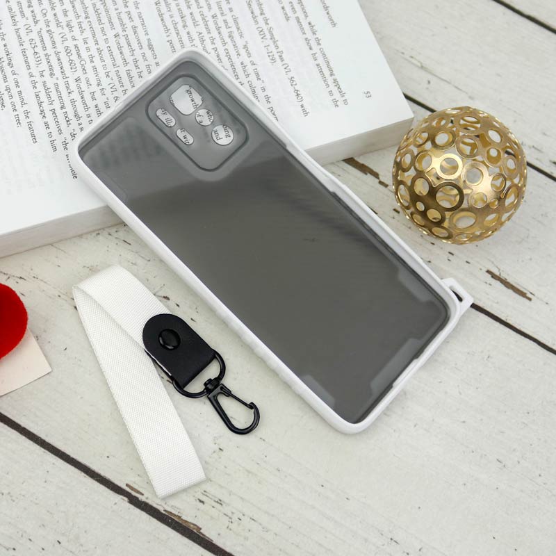 قاب PC Carbon محافظ لنز دار + بند آویز Xiaomi Poco X3 GT