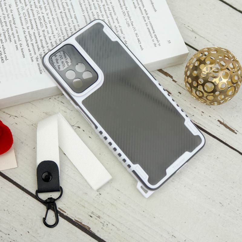 قاب PC Carbon محافظ لنز دار + بند آویز Xiaomi Redmi Note 11 Pro Plus
