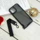 قاب PC Carbon محافظ لنز دار + بند آویز iPhone 12