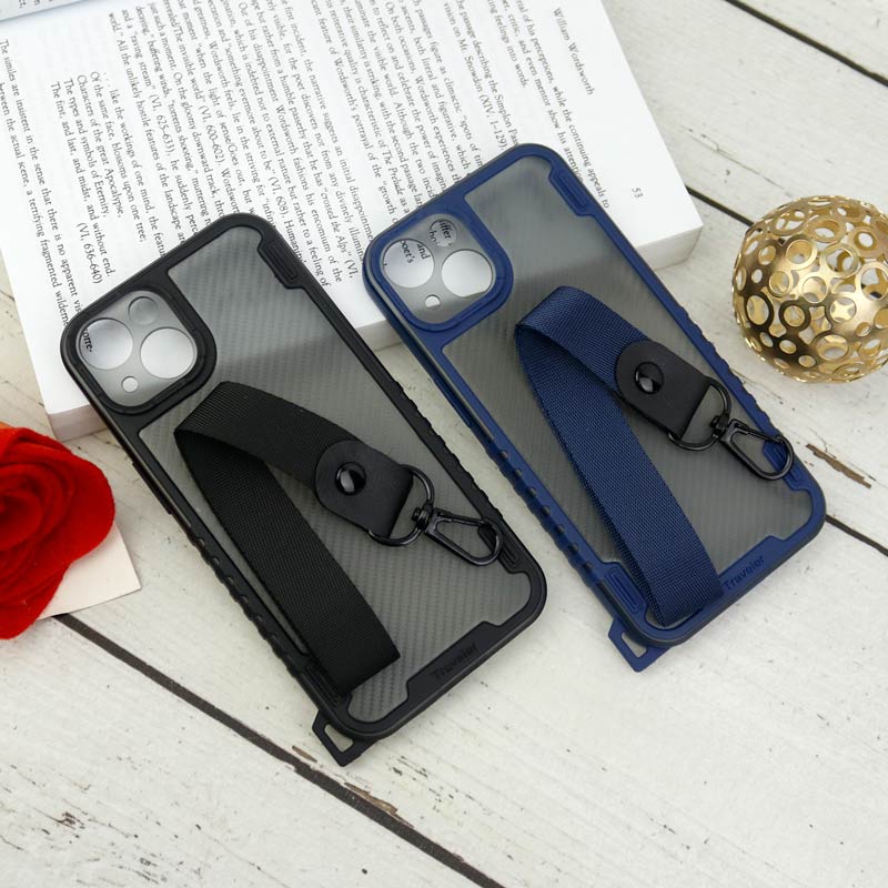 قاب PC Carbon محافظ لنز دار + بند آویز iPhone 13