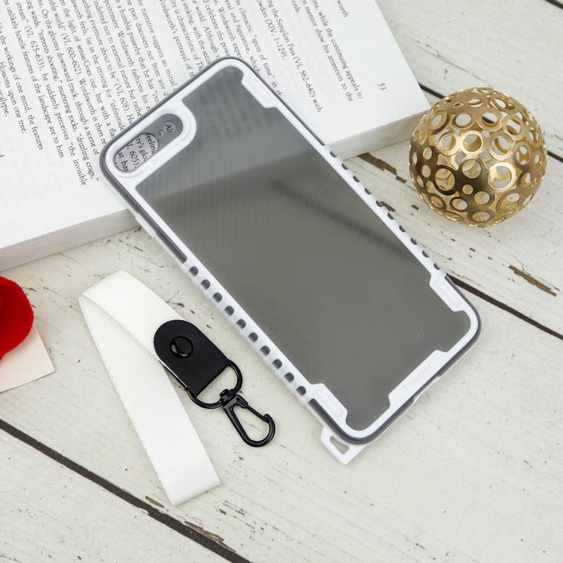 قاب PC Carbon محافظ لنز دار + بند آویز iPhone 7 Plus / 8 Plus