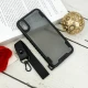 قاب PC Carbon محافظ لنز دار + بند آویز iPhone X