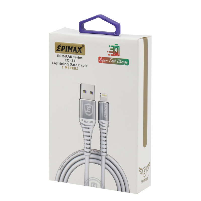 کابل آیفونی فست شارژ Epimax EC-31 5A 1m