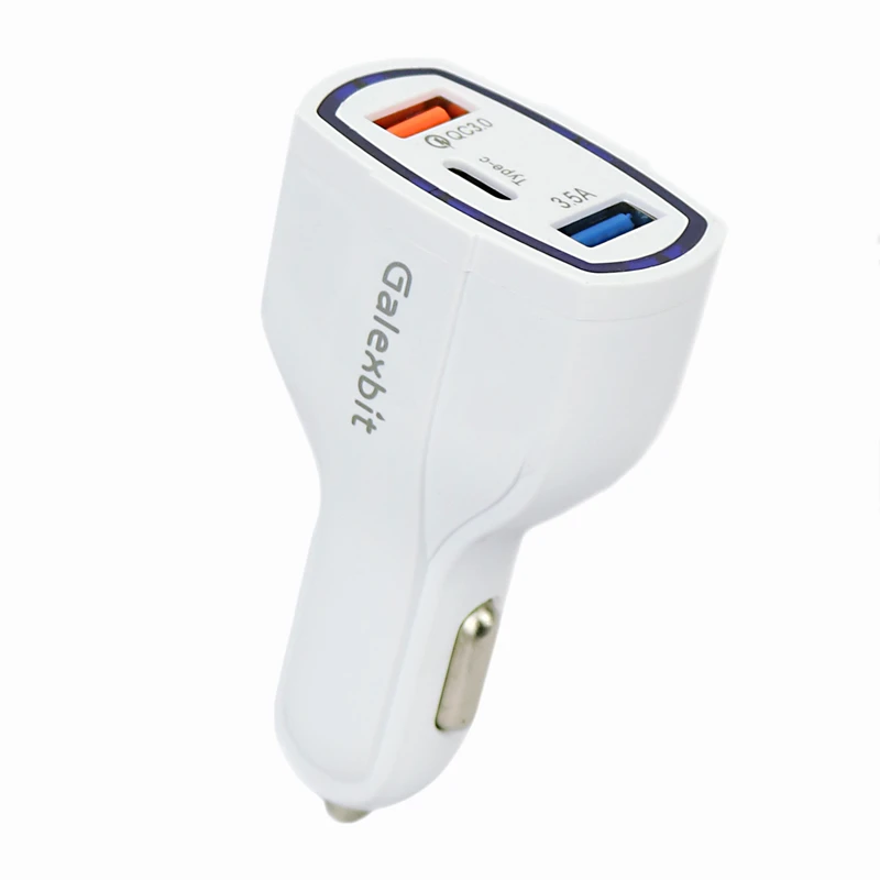 شارژر فندکی فست شارژ Galexbit GCH22 QC3.0 7A + کابل میکرو یو اس بی