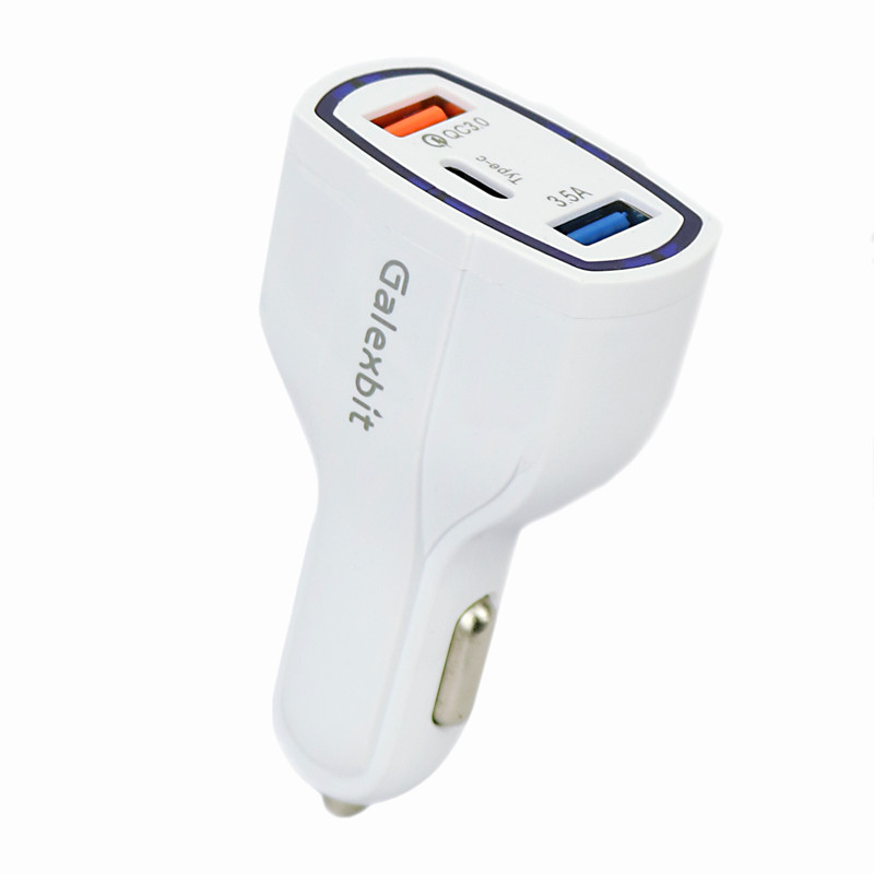 شارژر فندکی فست شارژ Galexbit GCH22 QC3.0 7A PD + کابل میکرو یو اس بی