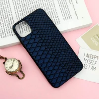 قاب چرمی پوست ماری iPhone 11 Pro Max سرمه ای