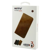 پاور بانک و کیف پول چرمی 6800 نیتو Nitu NT-PB802