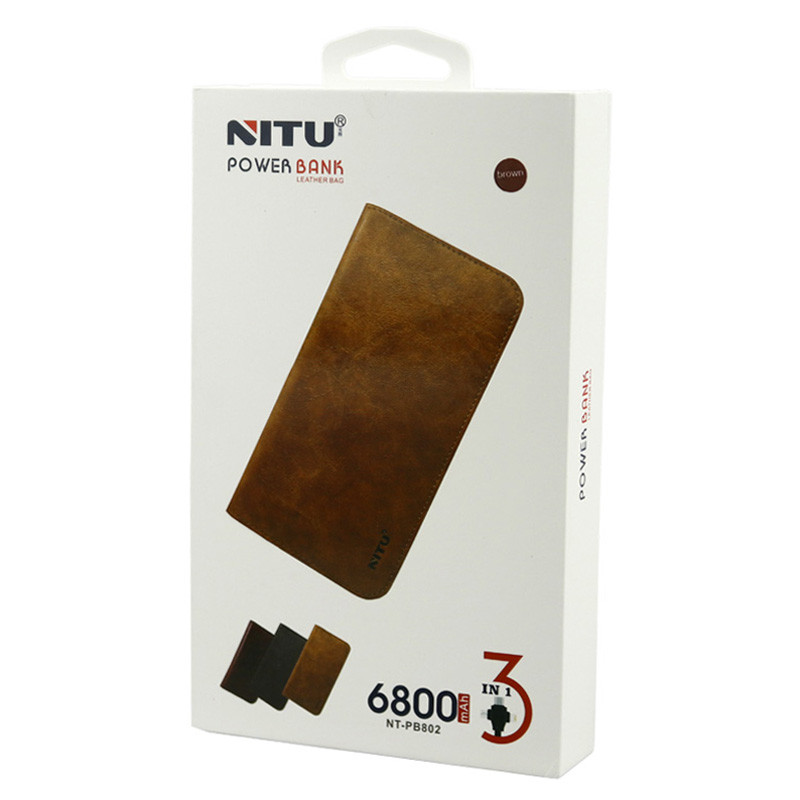 پاور بانک و کیف پول چرمی 6800 نیتو Nitu NT-PB802