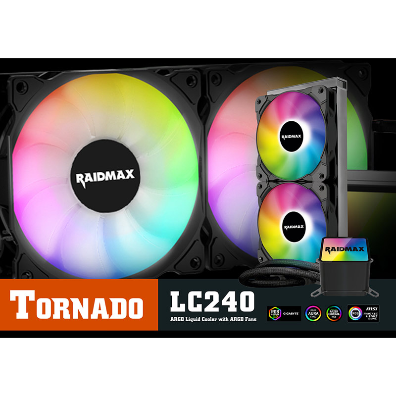 فن خنک کننده CPU ریدمکس Raidmax TORNADO LC240