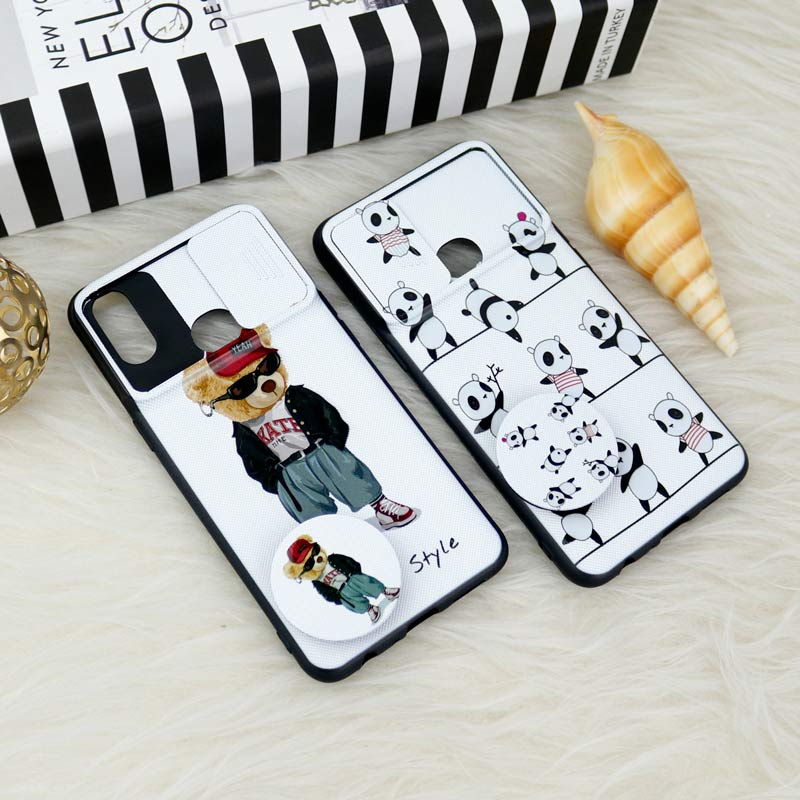 قاب طرحدار محافظ لنزدار کشویی + پاپ سوکت Samsung Galaxy A10s سری F