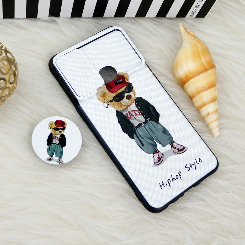 قاب طرحدار محافظ لنزدار کشویی + پاپ سوکت Samsung Galaxy A10s سری F