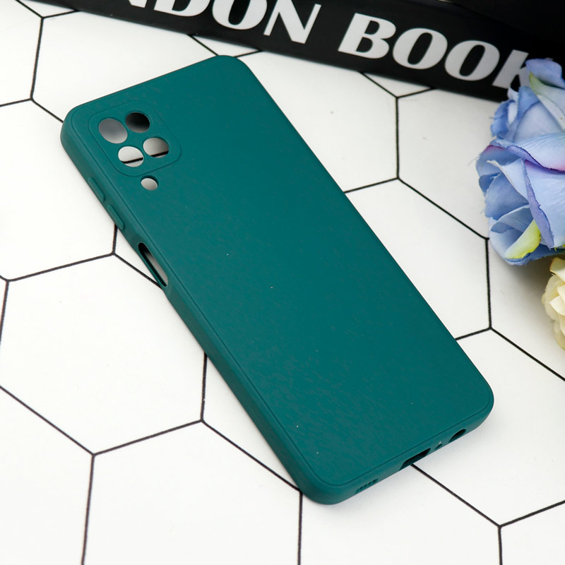 قاب طرح سیلیکونی داخل موکت محافظ لنزدار Samsung Galaxy A12