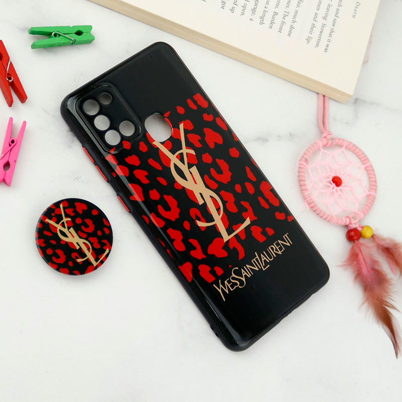 قاب فانتزی طرحدار محافظ لنزدار + پاپ سوکت Samsung Galaxy A21s سری T
